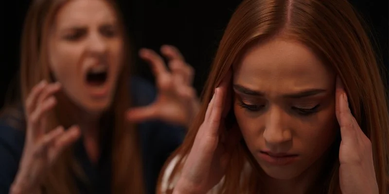 концепция психоза в виде раздвоения женщины на грустную и агрессивную